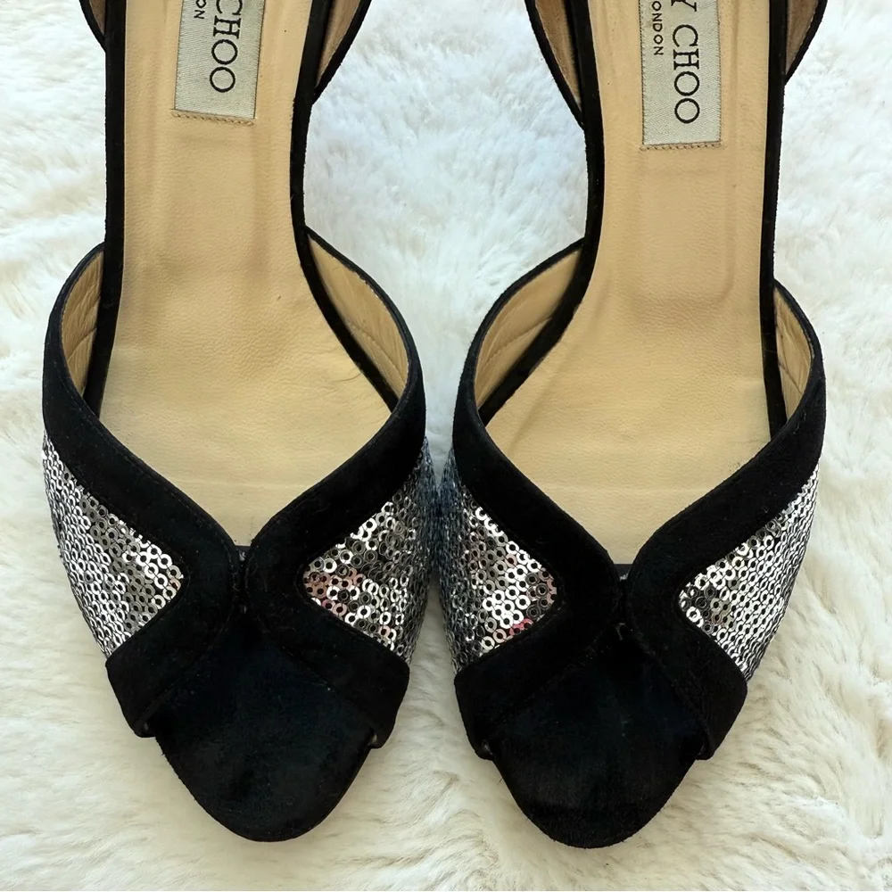 Jimmy Choo suede evening shoes women size 38 Authentic